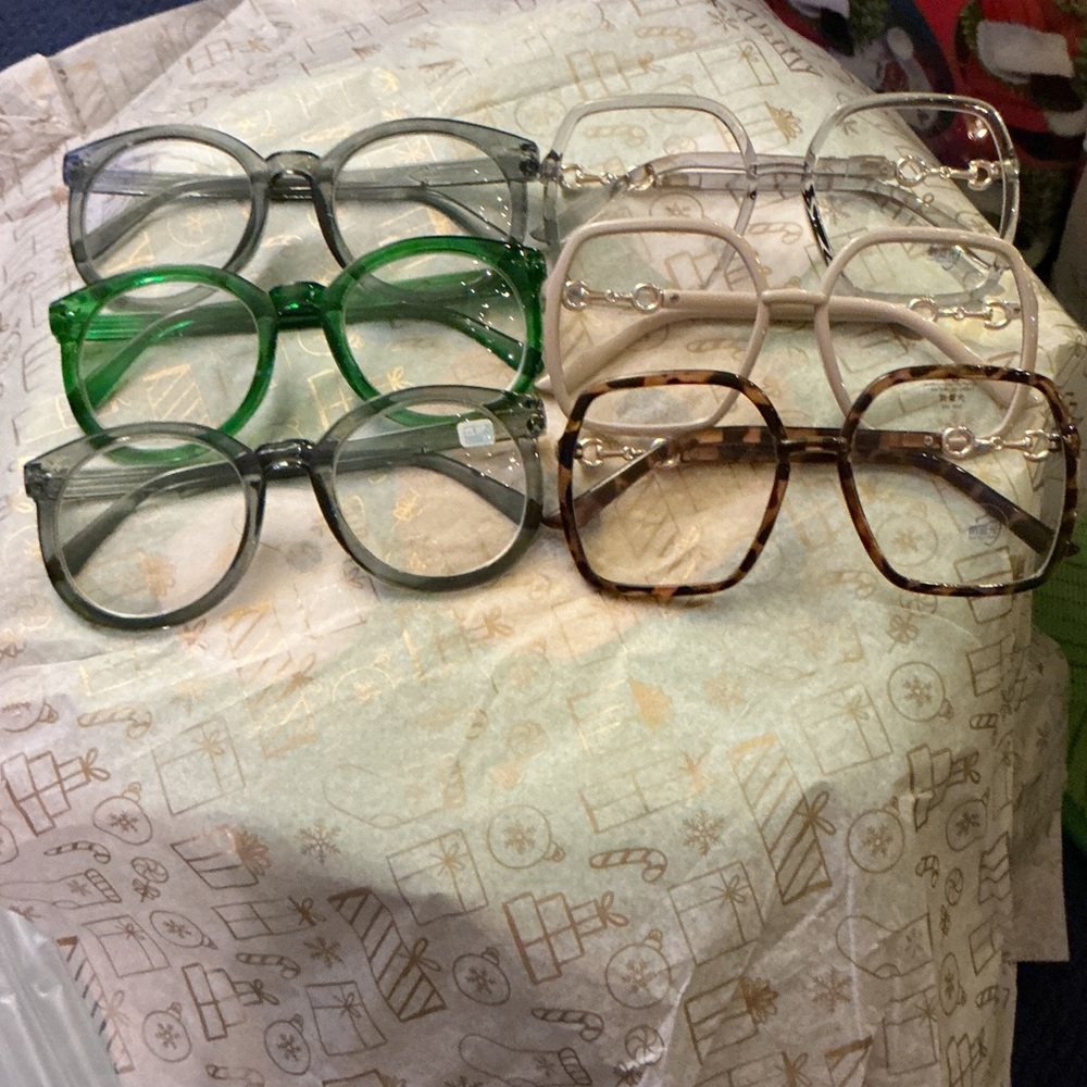 Stylish Eyeglasses Set in Multiple Colors 6 pairs with cases